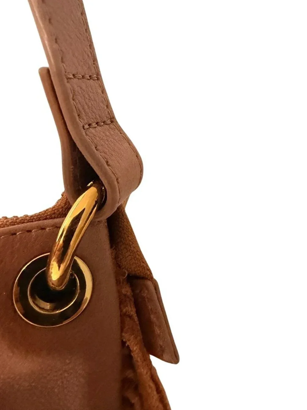 Sharif Legacy Leather Fringe Mini Hobo Crossbody Bag Latte Embossed Leather